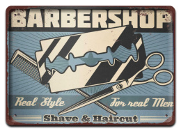 BARBER SHOP PLAKAT METALOWY SZYLD RETRO #12536