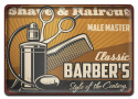 BARBER SHOP PLAKAT METALOWY SZYLD RETRO #12543