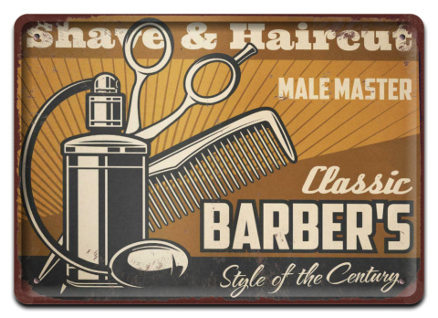 BARBER SHOP PLAKAT METALOWY SZYLD RETRO #12543