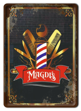 BARBER SHOP PLAKAT METALOWY SZYLD RETRO #12549