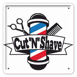 BARBER SHOP PLAKAT METALOWY SZYLD RETRO #12551