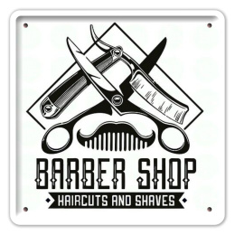 BARBER SHOP PLAKAT METALOWY SZYLD RETRO #12552