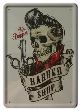 BARBER PLAKAT METALOWY SZYLD OBRAZEK RETRO #20049