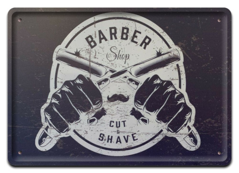 BARBER PLAKAT METALOWY SZYLD OBRAZEK RETRO #20050