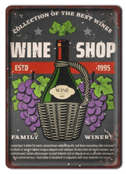 WINO PLAKAT METALOWY SZYLD OBRAZEK RETRO #20237