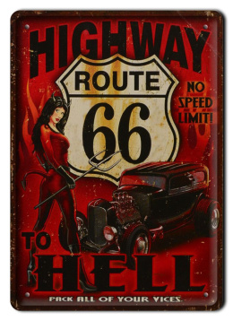 ROUTE 66 PLAKAT METALOWY SZYLD OBRAZEK RETRO #20313