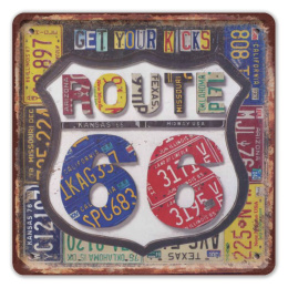 ROUTE 66 PLAKAT METALOWY SZYLD OBRAZEK RETRO#20324