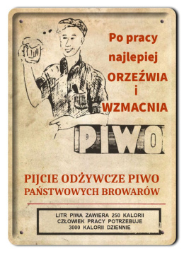 PRL PLAKAT METALOWY SZYLD OBRAZEK RETRO #12624