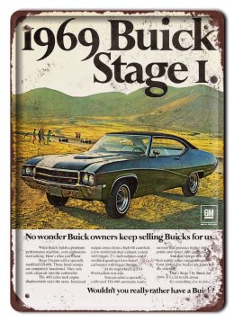 1969 BUICK STAGE I. METALOWY SZYLD RETRO #05363