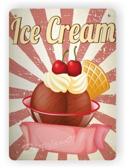 ICE CREAM LODY METALOWY SZYLD VINTAGE RETRO #03857