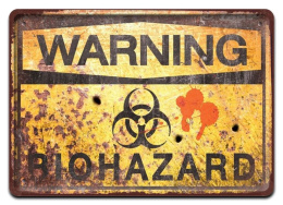 BIOHAZARD METALOWY SZYLD PLAKAT RETRO #07300