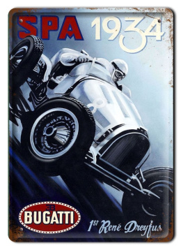 BUGATTI AUTO METALOWY SZYLD PLAKAT RETRO #07440