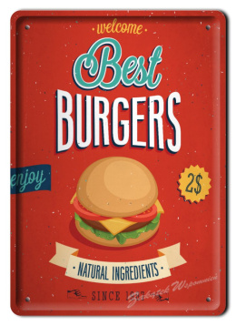 BURGERS METALOWY SZYLD PLAKAT OBRAZEK RETRO #04677