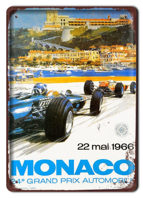 MONACO METALOWY SZYLD PLAKAT VINTAGE RETRO #07295