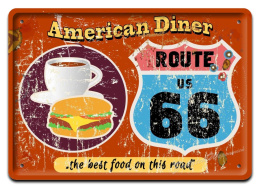 ROUTE 66 METALOWY SZYLD PLAKAT VINTAGE RETRO #03651