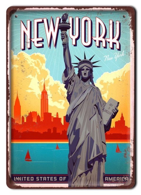 NEW YORK METALOWY SZYLD PLAKAT VINTAGE RETRO #08138