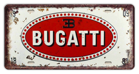 BUGATTI METALOWA TABLICA REJESTRACYJNA PLAKAT #06563