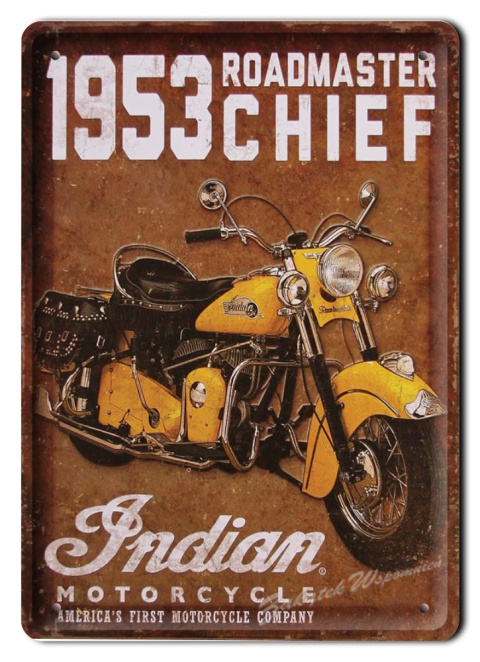 INDIAN HARLEY PLAKAT METALOWY SZYLD VINTAGE #01708