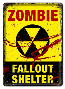 ZOMBI PLAKAT METALOWY SZYLD OBRAZEK RETRO #20700