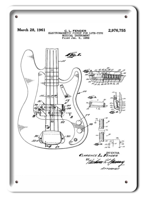 GITARA PLAKAT METALOWY SZYLD OBRAZEK RETRO #21481