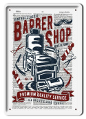 BARBER PLAKAT METALOWY SZYLD OBRAZEK RETRO #21368