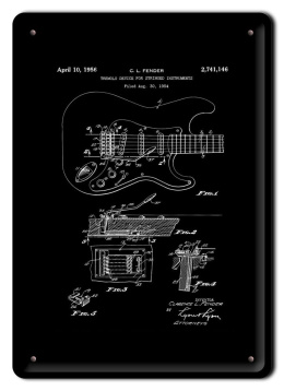 GITARA PLAKAT METALOWY SZYLD OBRAZEK RETRO #21460