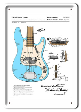 GITARA PLAKAT METALOWY SZYLD OBRAZEK RETRO #21474