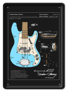 GITARA PLAKAT METALOWY SZYLD OBRAZEK RETRO #21475