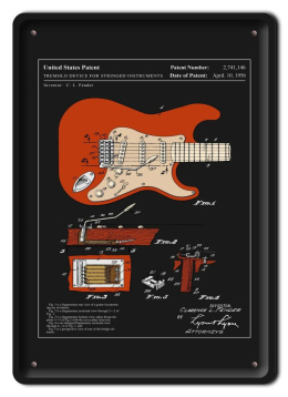 GITARA PLAKAT METALOWY SZYLD OBRAZEK RETRO #21483