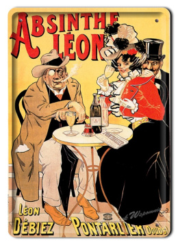 ABSINTHE LEON METALOWY SZYLD PLAKAT RETRO #01582