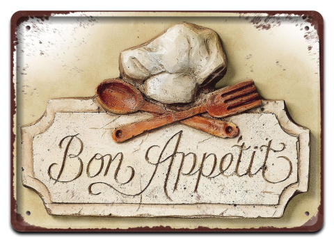 BON APPETIT METALOWY SZYLD PLAKAT RETRO #07215