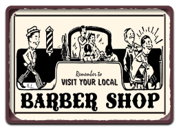 BARBER FRYZJER METALOWY SZYLD PLAKAT #07809