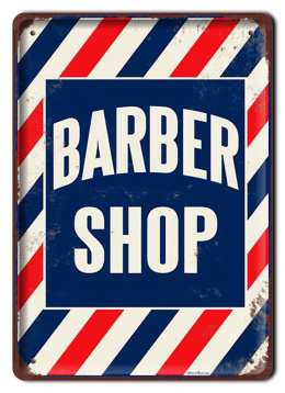 BARBER FRYZJER METALOWY SZYLD PLAKAT #08757