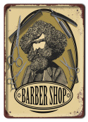 BARBER FRYZJER METALOWY SZYLD PLAKAT #08782