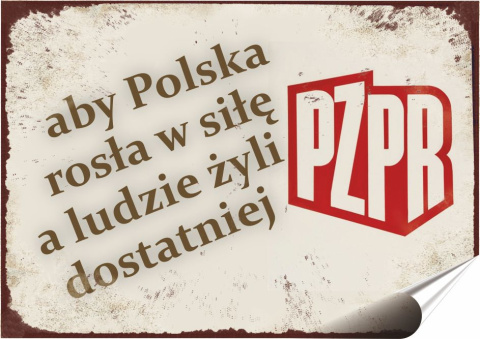 PRL Plakat Samoprzylepny, Plakietka, (motyw metalowego szyldu)#12672