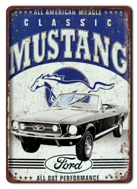 FORD MUSTANG METALOWY SZYLD PLAKAT RETRO #07119