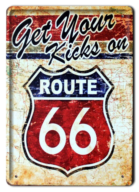 ROUTE 66 METALOWY SZYLD PLAKAT RETRO #02384