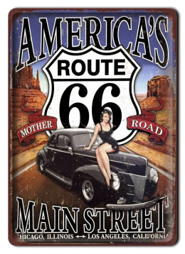 ROUTE 66 METALOWY SZYLD PLAKAT RETRO #07485