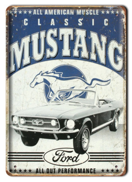 FORD MUSTANG METALOWY SZYLD PLAKAT RETRO #00416