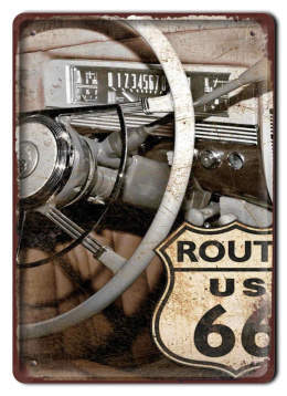 AUTO ROUTE 66 METALOWY SZYLD PLAKAT RETRO #07133