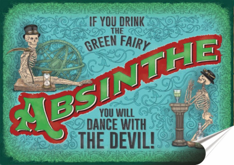 Absinthe Plakat Samoprzylepny Plakietka(motyw metalowego szyldu)#08436