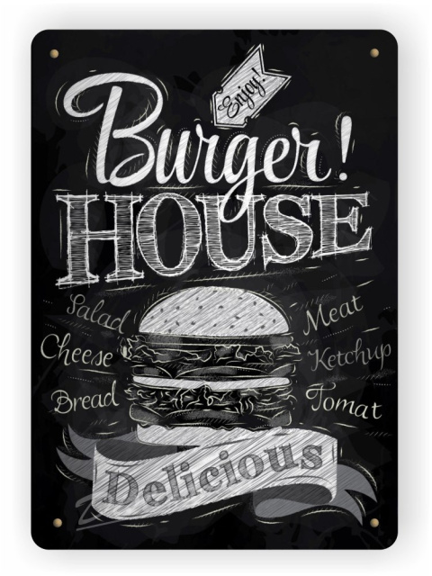 BURGER METALOWY SZYLD PLAKAT OBRAZEK #04469