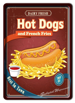 HOT DOGS METALOWY SZYLD PLAKAT RETRO #02222