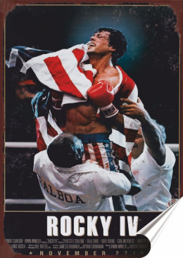 Rocky IV Plakat folia Samoprzylepna Plakietka(motyw metalowego szyldu)#20459