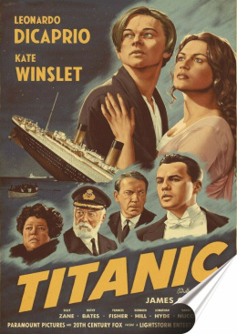 Titanic Plakat folia Samoprzylepna Plakietka(motyw metalowego szyldu)#20474