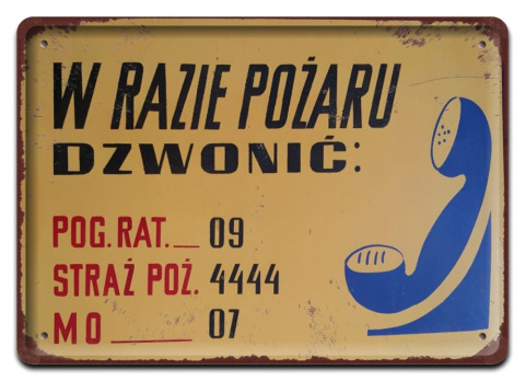 PRL METALOWY PLAKAT RETRO OBRAZEK SZYLD BLACHA VINTAGE #18853