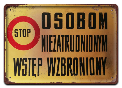 PRL METALOWY PLAKAT RETRO OBRAZEK SZYLD BLACHA VINTAGE #18946